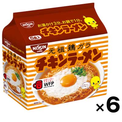 【ケース販売】日清食品 チキンラーメン5食(445g)×6袋