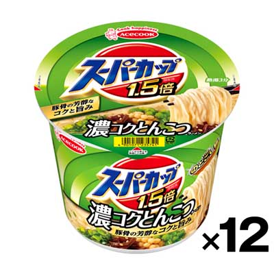 【ケース販売】エースコック スーパーカップ 1.5倍 とんこつラーメン 111g×12個