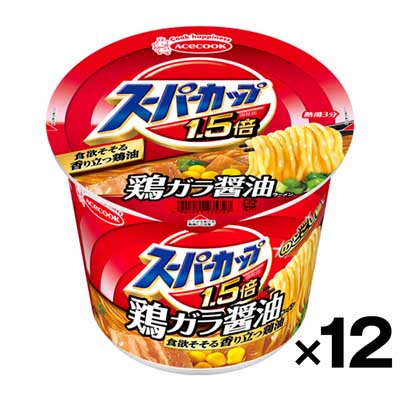 【ケース販売】エースコック スーパーカップ 1.5倍 しょうゆラーメン 109g×12個