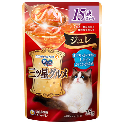 銀のスプーン　三ツ星グルメ　パウチジュレ15歳頃からまぐろ･かつおにしらす･かにかま添え35g