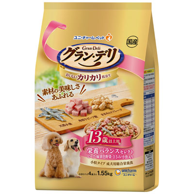グラン・デリ　カリカリ仕立て　13歳以上用栄養バランスセレクトビーフ･緑黄色野菜･ささみ･小魚入り1.55kg