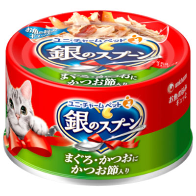 銀のスプーン缶 まぐろ・かつおにかつお節入り70g