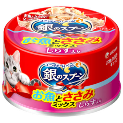 銀のスプーン缶 お魚とささみミックスしらす70g