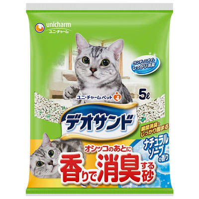 デオサンド オシッコのあとに香りで消臭する砂ナチュラルソープの香り5L