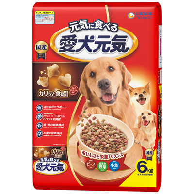 愛犬元気 ビーフ・緑黄色野菜・小魚入り6kg