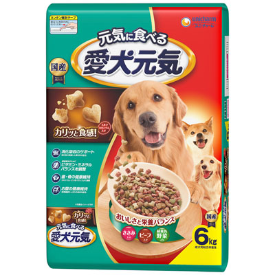 愛犬元気 ささみ・ビーフ・緑黄色野菜入り6kg