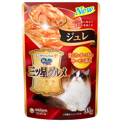 銀のスプーン 三ツ星グルメ パウチジュレまぐろ・かつおにサーモン添え35g