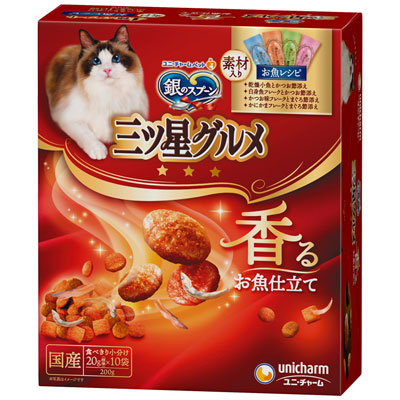 銀のスプーン 三ツ星グルメ 全猫用お魚レシピに贅沢素材4種のアソート200g