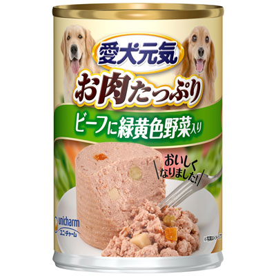 愛犬元気 缶味わいと健康プラス ビーフ&緑黄色野菜入り375g
