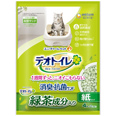 デオトイレ 飛び散らない緑茶成分入り消臭・抗菌サンド紙タイプ4L