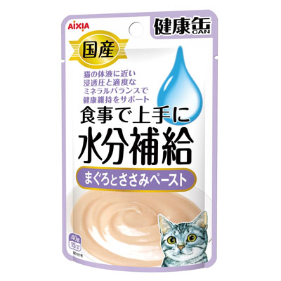 国産 健康缶パウチ 水分補給 まぐろとささみペースト40g