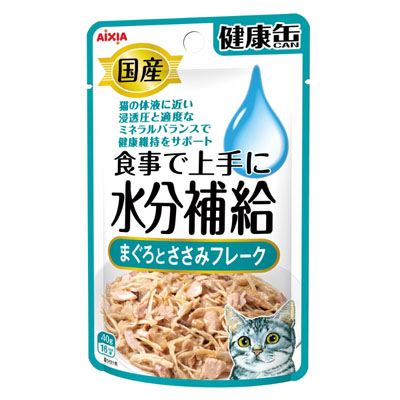 国産　健康缶パウチ　水分補給　まぐろとささみフレーク 40g