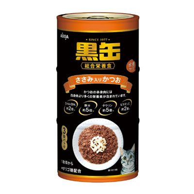 黒缶3P ささみ入りかつお480g