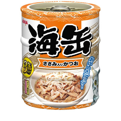 海缶ミニ3P ささみ入りかつお180g