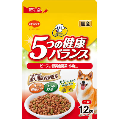 ビタワンビタワン5つの健康バランスビーフ味・野菜入り小粒1.2kg