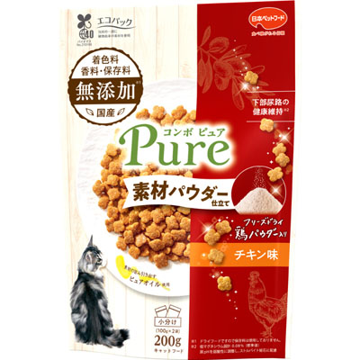 コンボ　ピュア　キャット　チキン味・鶏パウダー仕立て 200g