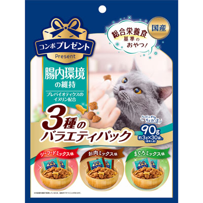 コンボ　プレゼント　キャット　おやつ　腸内環境の維持　3種のバラエティパック 90g