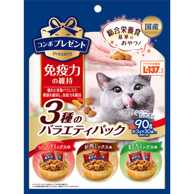 コンボ　プレゼント　キャット　おやつ　免疫力の維持　3種のバラエティパック 90g