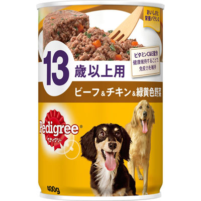 ペディグリー 13歳以上用 ビーフ&チキン&緑黄色野菜400g
