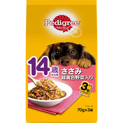 ペディグリー 14歳から用 ささみ 緑黄色野菜入り70g×3袋