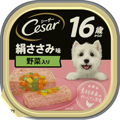 シーザー 16歳からの 絹ささみ味 野菜入り100g