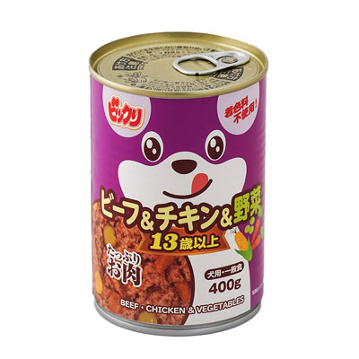 ビックリ 犬缶ビーフ&チキン&野菜 13歳以上400g