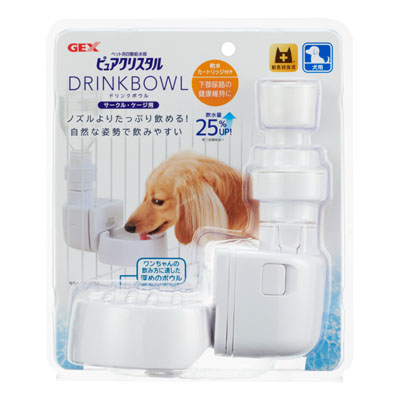 ジェックス　ピュアクリスタル　ドリンクボウル犬用　白