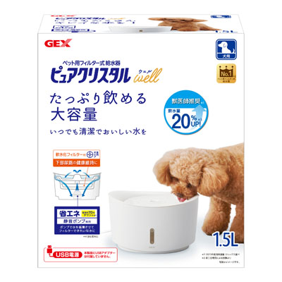 ジェックス　ピュアクリスタル　ウェル　犬用　1.5Lホワイト