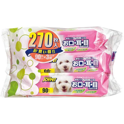 ジョイペット ウエットティッシュαお口・耳・目のまわり3個パック 90枚×3P