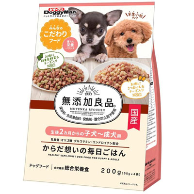 ドギーマン　無添加良品からだ想いの毎日ごはん子犬～成犬用200g(50g×4袋)