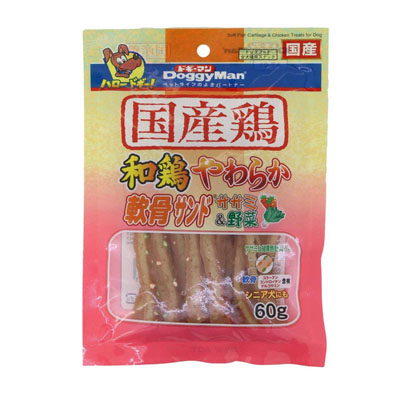ドギーマン　和鶏やわらか軟骨サンドささみ&野菜60g
