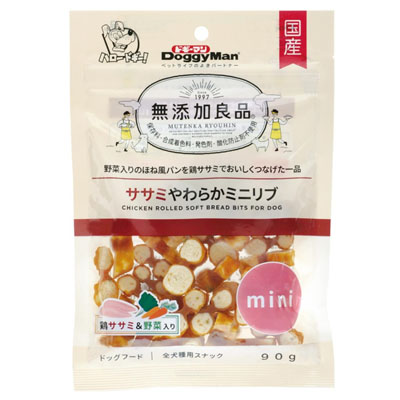 ドギーマン　無添加良品ササミやわらかミニリブ90g