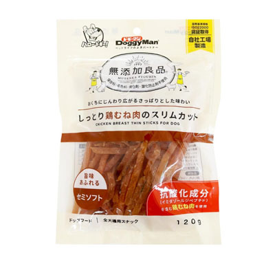 ドギーマン　無添加良品しっとり鶏むね肉のスリムカット120g