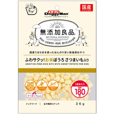 ドギーマン　無添加良品　ふわサクッ！お米ぼうろさつまいも入り36g