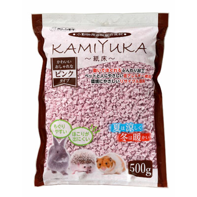 クリーンモフ　小動物用床材KAMIYUKA～紙床～　ピンク　500g