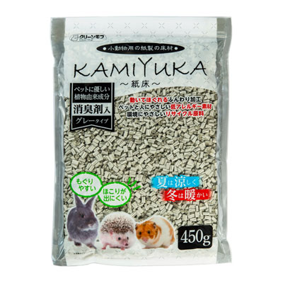 クリーンモフ 小動物用床材KAMIYUKA~紙床~ 消臭剤入り450g