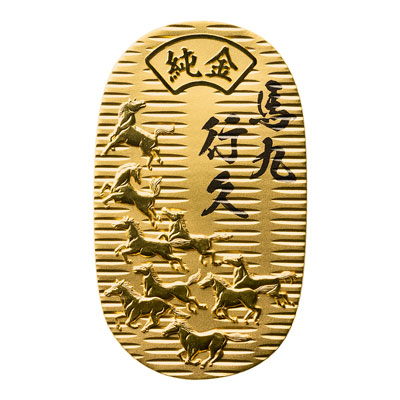 純金　馬九行久（うまくいく）小判　30g