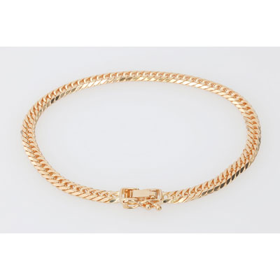 18金イエローゴールド　6面ダブル　喜平ブレスレット　20ｇ　20cm　中留シングル