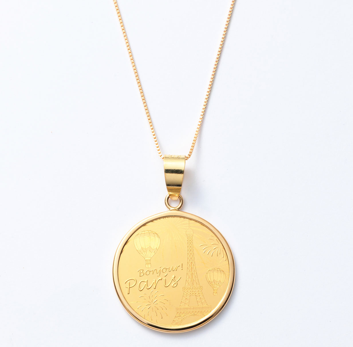 K24/K18エッフェル塔2ｇコインネックレス