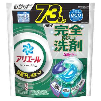 P&G アリエール ジェルボールプロ 部屋干し用 つめかえ 超メガジャンボサイズ（店頭受取の場合：薬品売場）