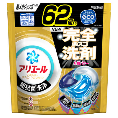 P&G　アリエール　ジェルボールプロパワー　つめかえ　超メガジャンボサイズ（店頭受取の場合：薬品売場）