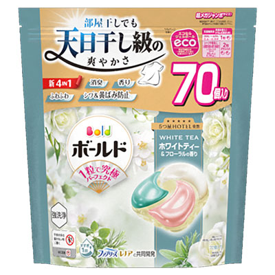 P&G ﾎﾞｰﾙﾄﾞｼﾞｪﾙﾎﾞｰﾙ4D 心弾けるﾎﾜｲﾄﾃｨｰ＆ﾌﾛｰﾗﾙの香り ﾂﾒｶｴ 超ﾒｶﾞｼﾞｬﾝﾎﾞｻｲｽﾞ（店頭受取の場合：薬品売場）