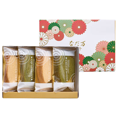 なだ万監修 絆のかさなりバウムクーヘン詰合せ 宇治抹茶&和三盆