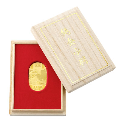 純金　葛飾北斎　神奈川沖浪裏小判　20g
