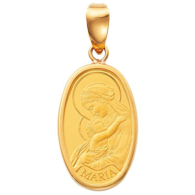 Ｋ24・K18YG　マリア像ペンダントトップ