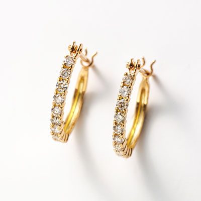 K18ダイヤハーフエタニティピアス0.2ct