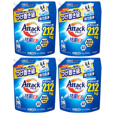 【ケース販売】花王　アタック抗菌EX　つめかえ用　2120g×4個