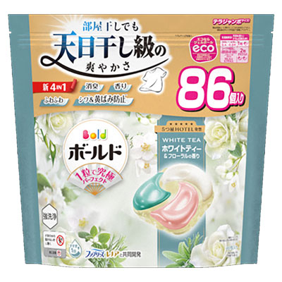 P&G ボールドジェルボール4D 心弾けるホワイトティー＆フローラルの香り つめかえ テラジャンボサイズ