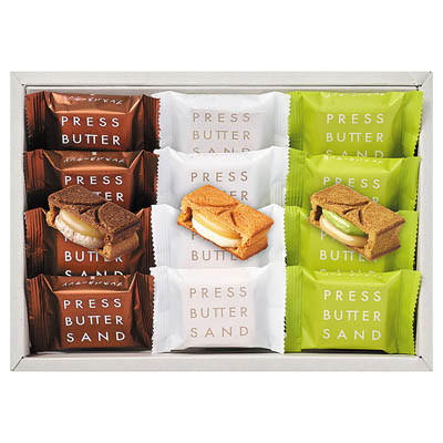 ＜ＰＲＥＳＳ　ＢＵＴＴＥＲ　ＳＡＮＤ＞バターサンド３種詰合せ〈栗・宇治抹茶〉