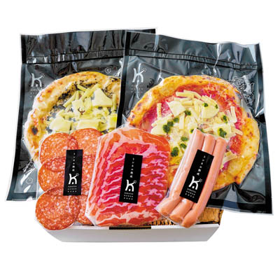 ＜唐津くん煙工房＞ナポリ風石窯ピザと熟成ハムセット